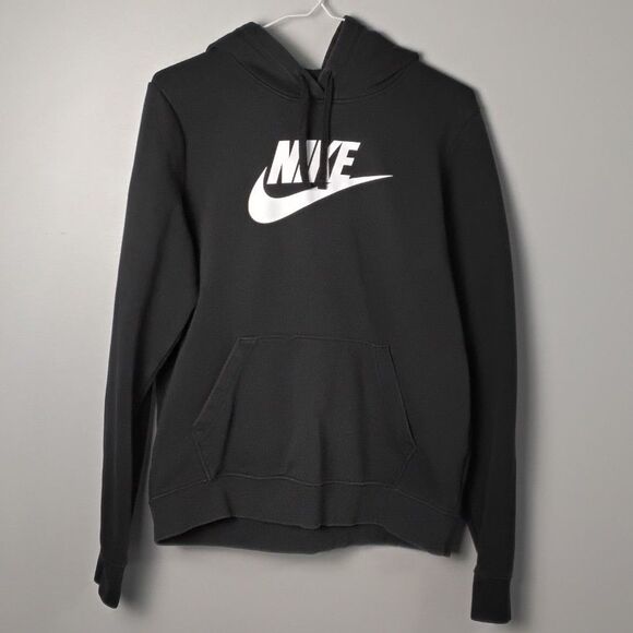 Nike Tops - Nike Sportswear Club Fleece Graphic Swoosh Pullover Hoodie Black Size Small